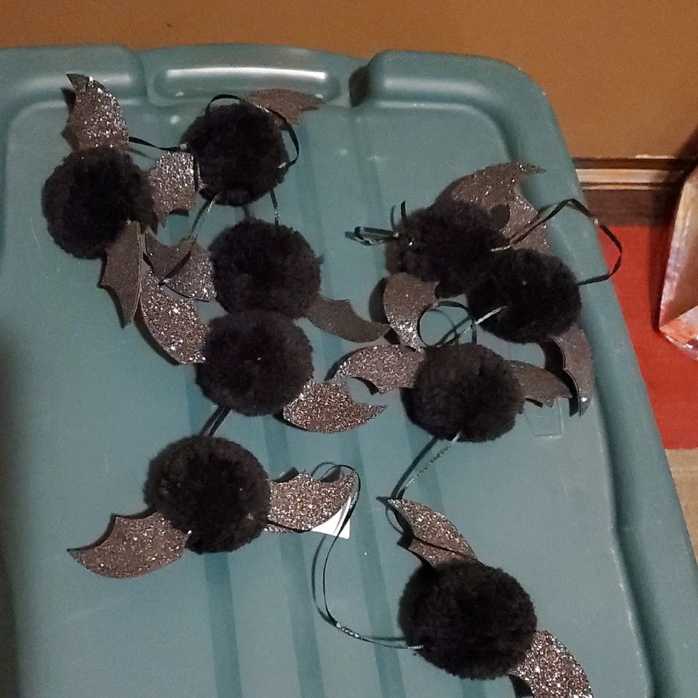Black Bat Pom Pom Garland